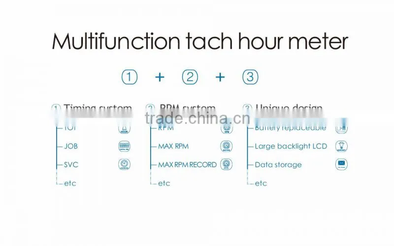 Backlight inducation digital tach hour meter engine hour meter RPM meter maintenance reminder for For Motorcycle Marine Boat ATV