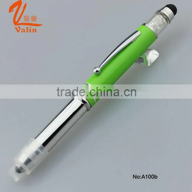 Promotional led touch metal ball pen with crystal touch