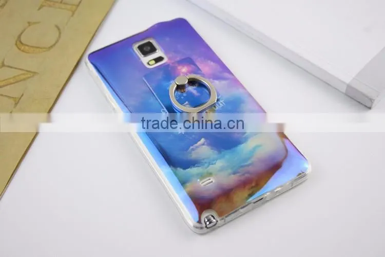 Blue light TPU city cartoon soft case with Ring Bracket for Samsung S6 edge/S7/Note5/A9/A710