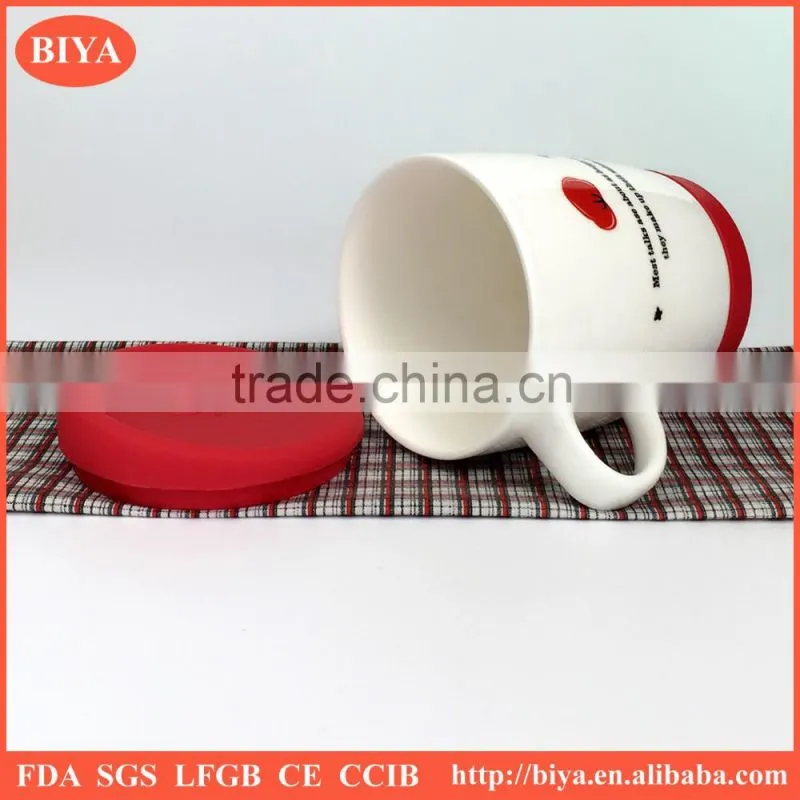 silicone mug covers ceramic cup and mug with silicone lid and bottom with handle mug and decal