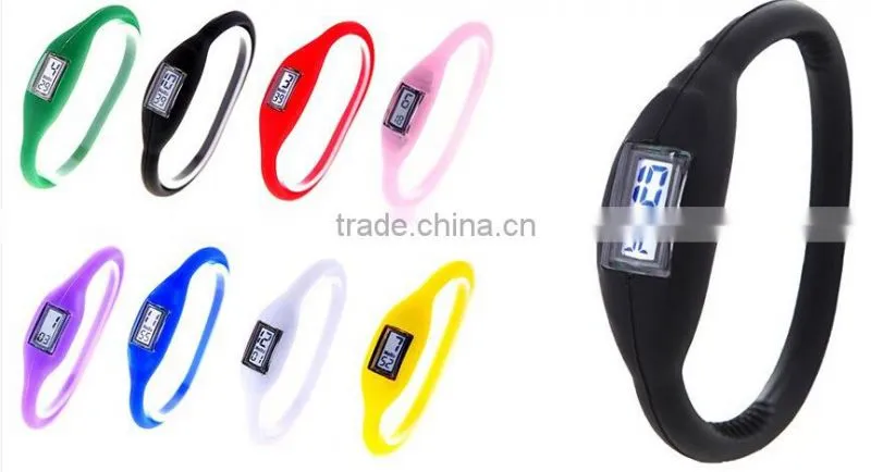 Silicone Ion Watch Jelly Digital Watch Colorful Anion Wrist Sport Watch 1ATM Watch