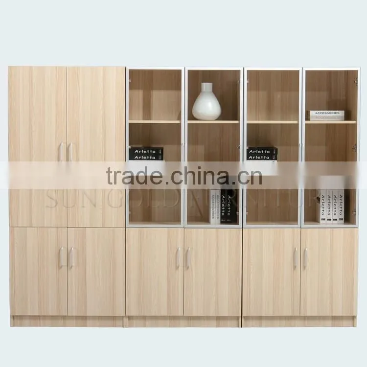 Modern office file cabinet design office bookcase wooden bookshelves (SZ-FCB349)