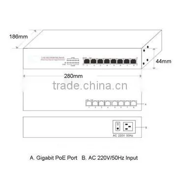 Best seller 8port port poe switch hub ONV