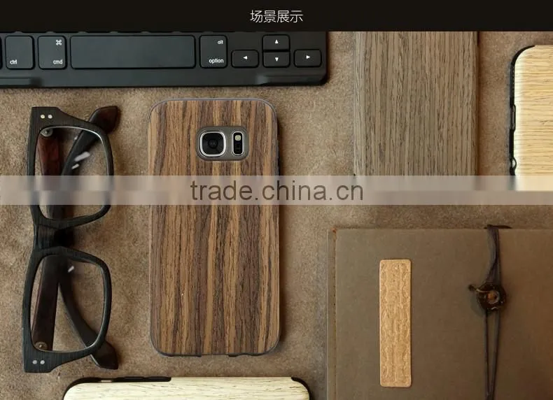 Original ROCK Shockproof Wooden Rubber Protective Case for Samsung S7 Wood TPU Back Case with 3 Deisgns MT-5524