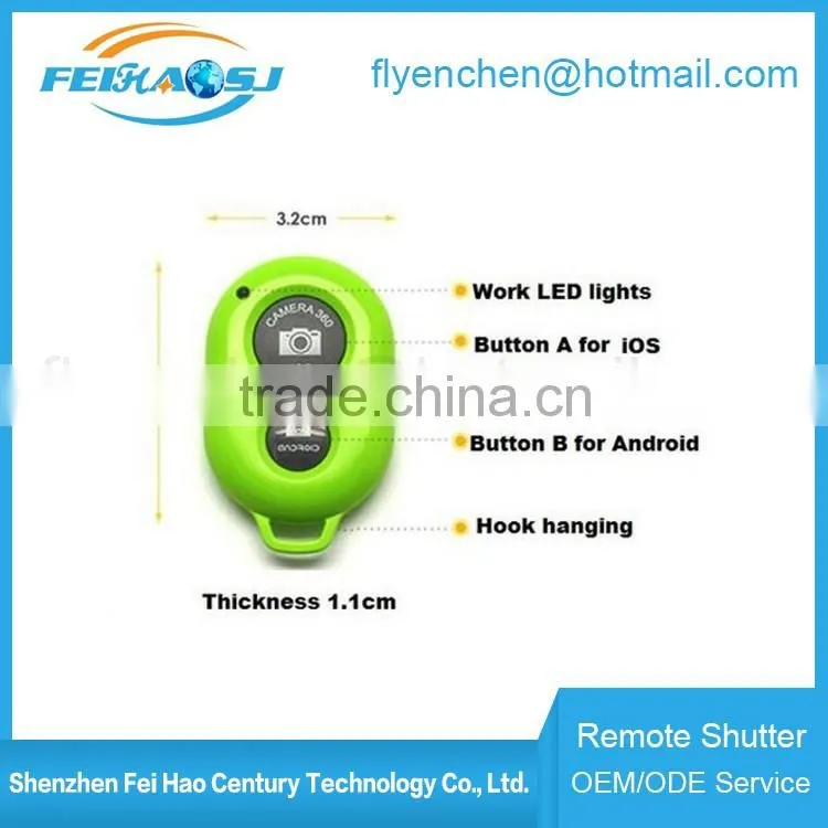 Portable selfie stick with bluetooth remote shutter