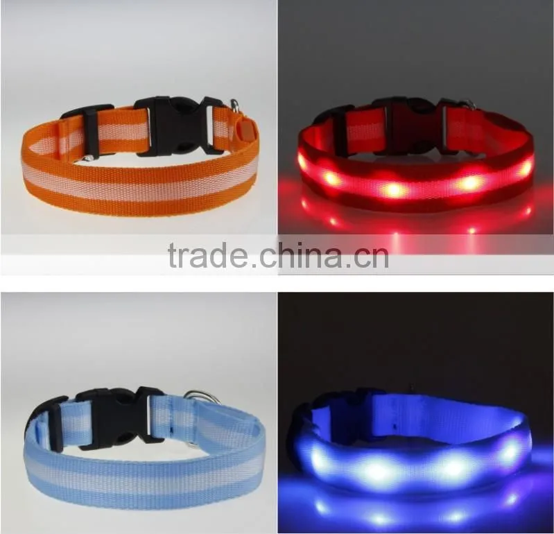 LED Dog Nylon Flashing Glow Pet Light Safety Collar