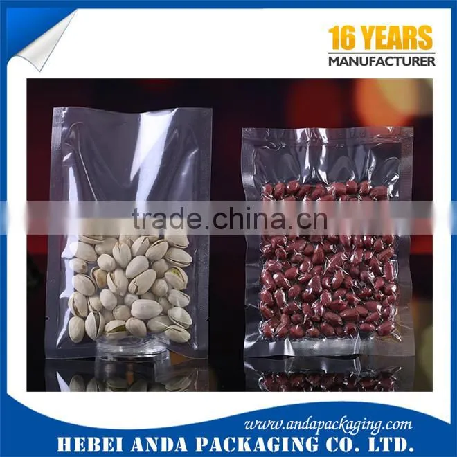 Transparent vacuum seal bag /Plastic food packaging vacuum bag for rice nuts
