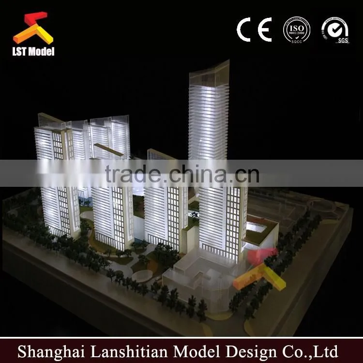 maquette rendering miniature architectural scale model with light