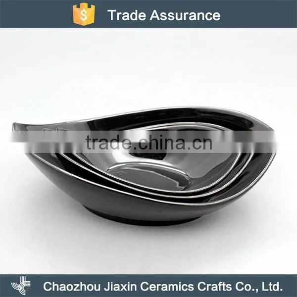 Custom made modern restaurant black snack bowl ceramic