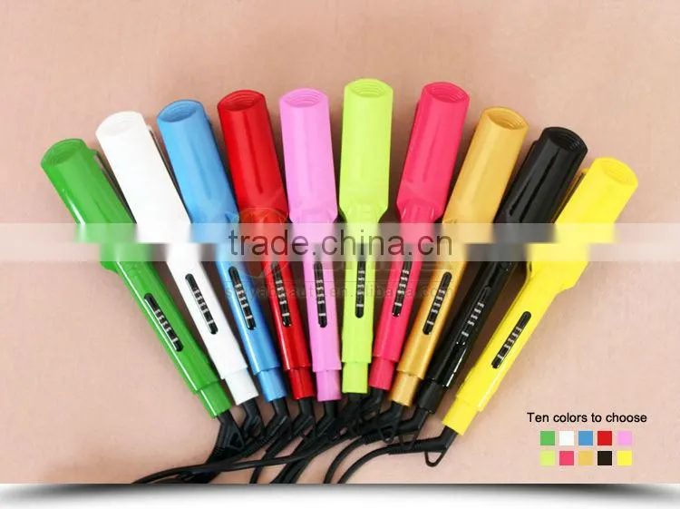 Hot selling led display titanium yellow hair straightener ultrssonic private label flat iron power cord