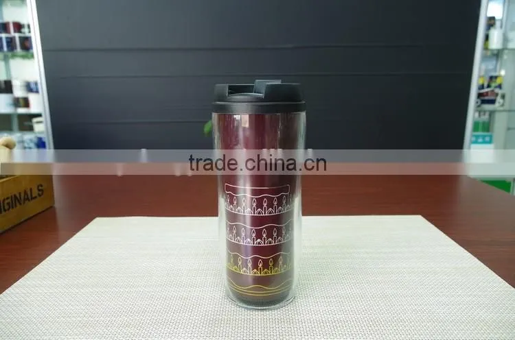 Popular promotional gift PP and PS color changing magic travel tumbler