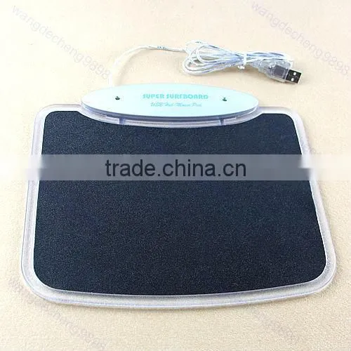blue light mouse pad mat with hub