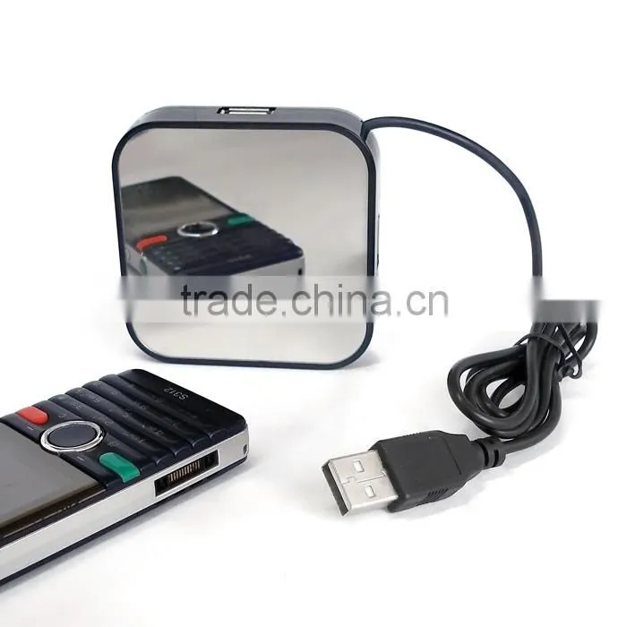 High Speed Mirror Hub USB 2.0 with LED Logo as Promotional Gift