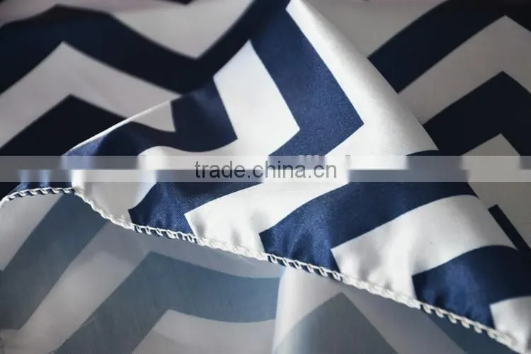 Cheap white satin printed chevron table runner