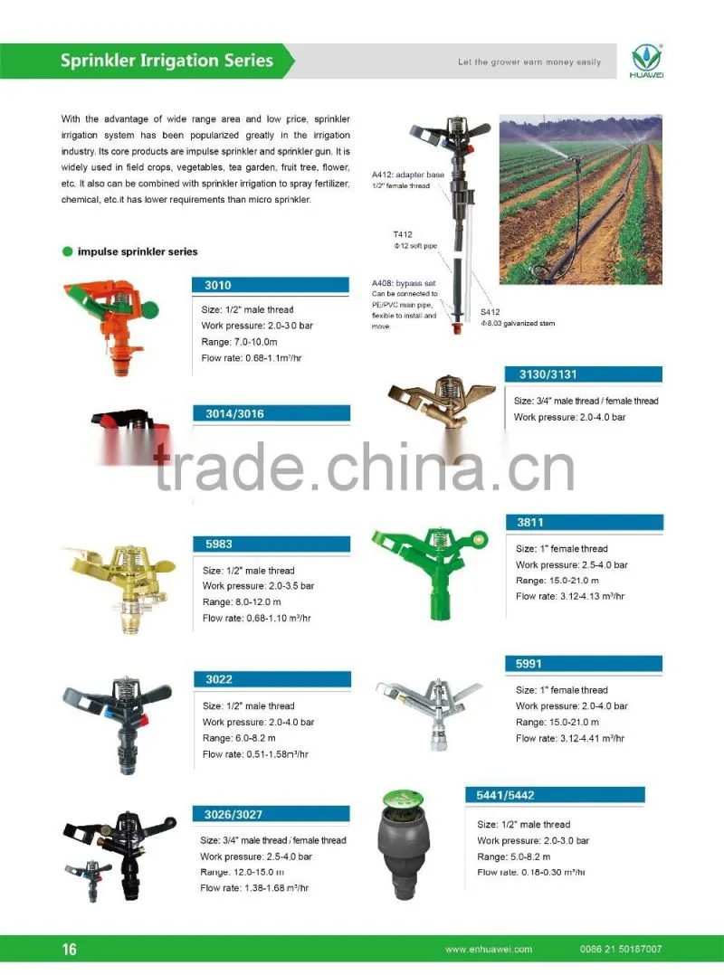 Farm Irrigation Impulse Sprinkler Of Shanghai Brand
