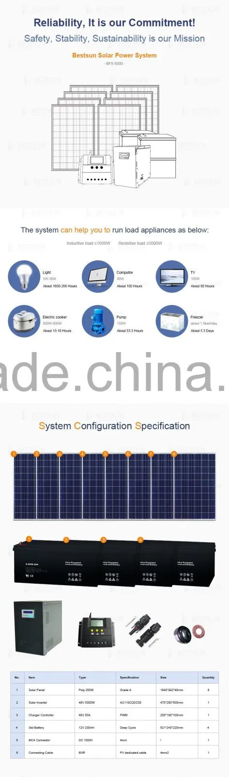 5000w solar energy generator portable solar energy