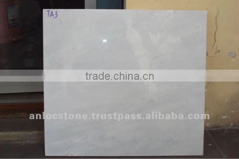 Milky white marble tiles