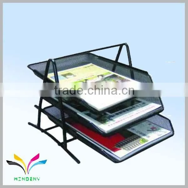 Mutil-function cheap black metal mesh office desktop document file holder