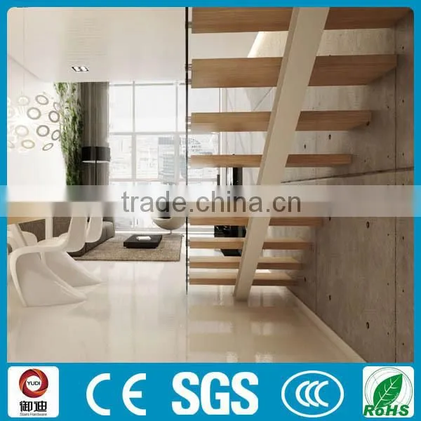oak wood iron straight stair supplier used in door-YUDI
