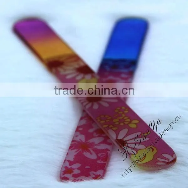 Permanent etched glass nail file