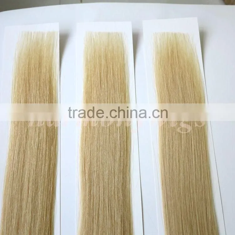 Top quality Tape in hair extensions human hair 18 20 22 24inch 2g&2.5g/1pcs #60/Platinum Blonde customized color and length