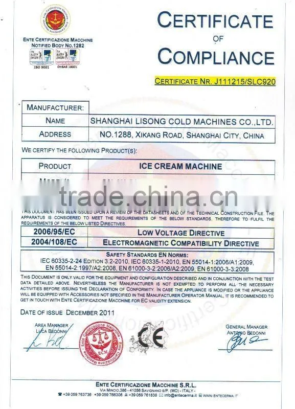 best quality CE soft taylor ice cream making machine