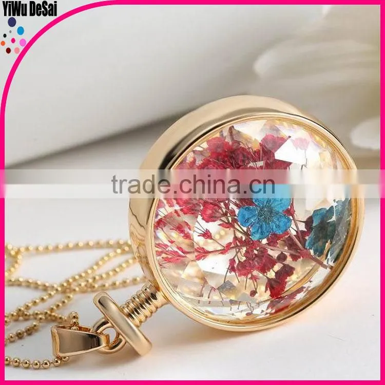 2015 wholesale fashion flower decoration alloy necklace