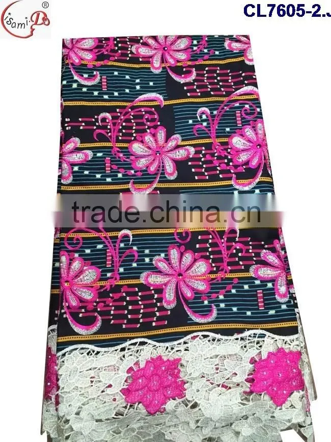 CL7605 Popular african market ankara lace for ladies party dressing fabric