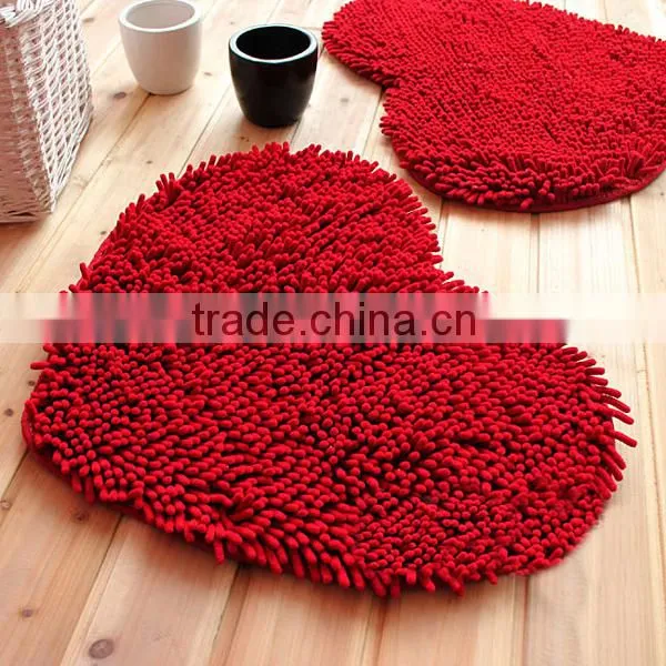 Microfiber heart shape bedroom mat