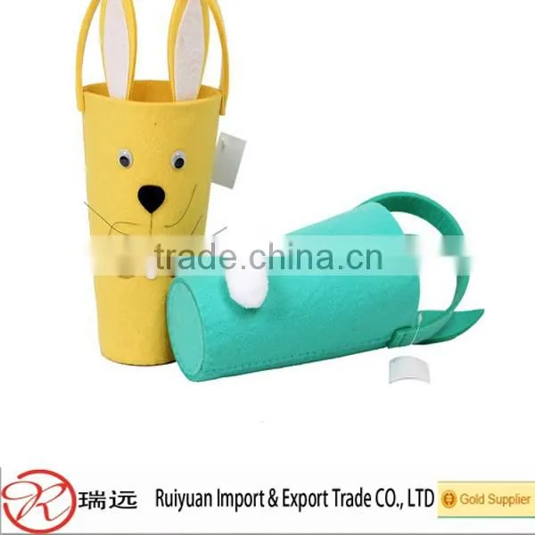 Alibaba wholesale lovely rabbit pattern felt Easter basket
