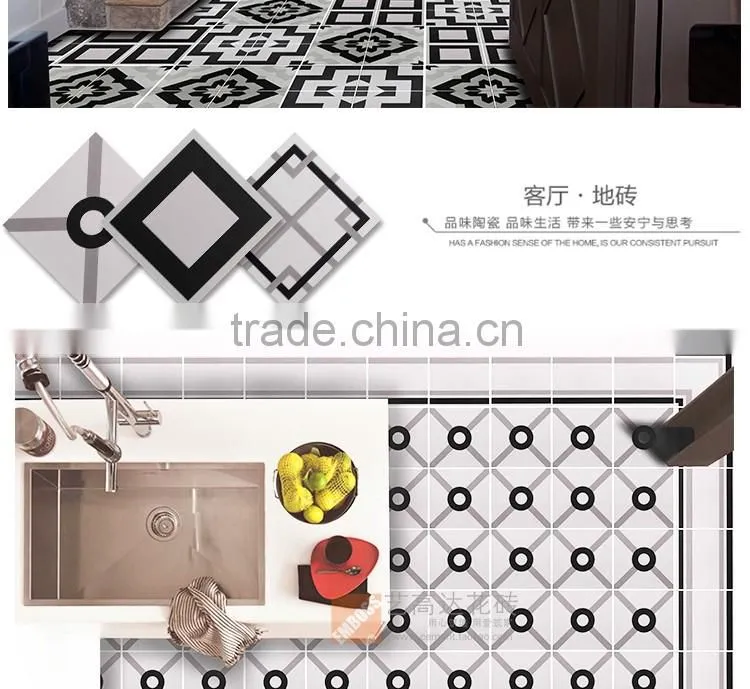 200*200mm black color moroccan ceramic floor tile Hot sale cheap