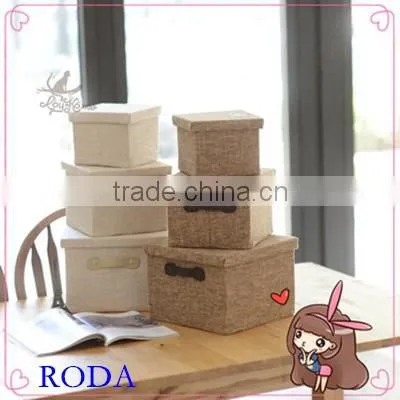 YIWU RODA 100% cotton and linen high-capacity foldable storage box