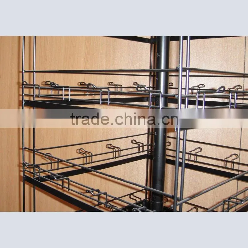 floor metal revolving peg display stand from china factory