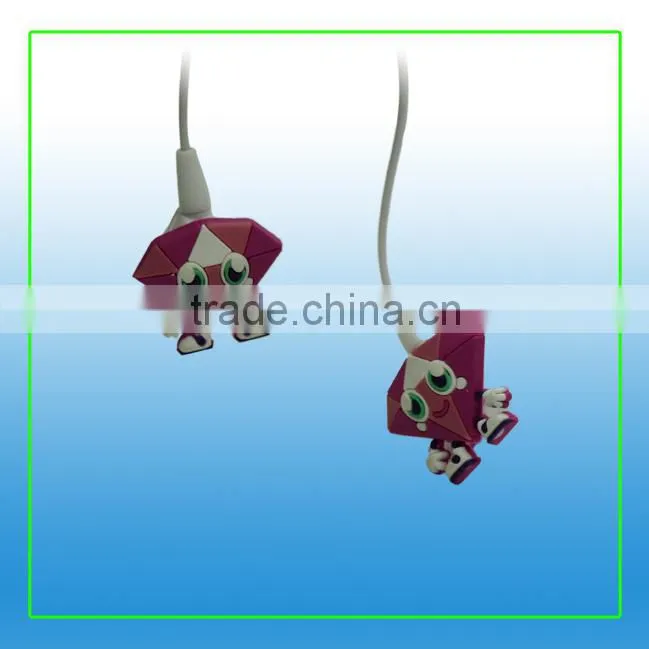 Lovely Catoon Custom Rubber Earphone Cute Colorful Silicone Earbuds For Mobile Phone