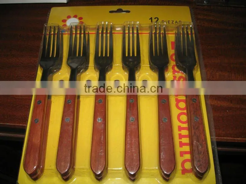 Stainless steel wood handle flatware set