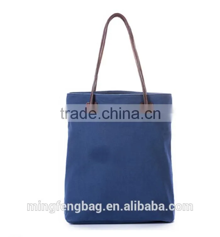 2015 Fahionable Canvas Tote and Shoulder Portable Large Eco Friendly Shopping Bag for Women