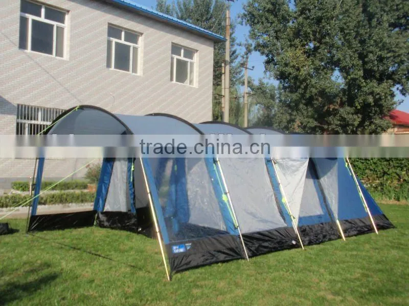 A triple dome with 6 berth family tent