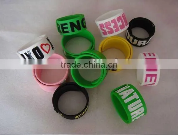 Promotion Kid Slap Band,silicone rubber band ,Slap wristband