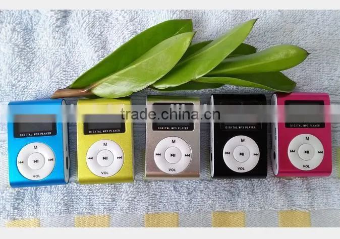 Free prelaod FM LCD display clip mp3 player,metal mini screen mp3 music player
