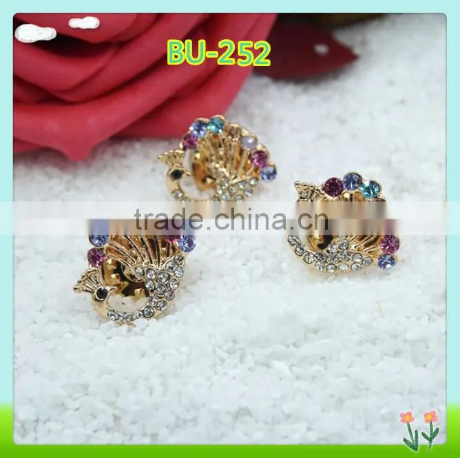 Wholesale blue rhinestone button 10mm