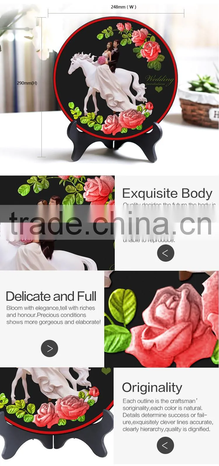 Romantic couples resin crafts home decor for newly married couple Prevent radiation damage