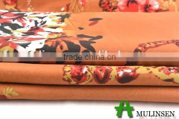 Shaoxing Textile Polyester 50D printed satin fabric/ satin pajamas woman fabric