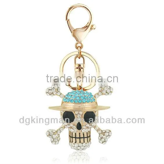 Kingman 2013 Rhinestones Cut New Fashion Skull Keychain