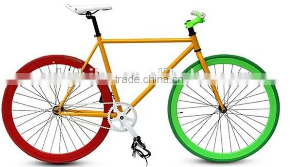 2016 new style 40mm alloy rim colorful road bike/bicycle fixed/fixie gear bike , single gear speed