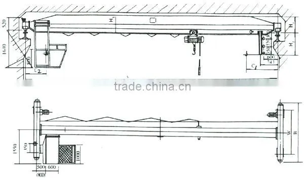 single girder 10 ton electric overhead bridge crane