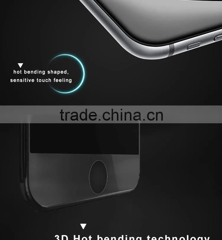 3D curved full screen cover tempered glass screen protector for iPhone 6s, curved edge glass for s6 edge and edge plus