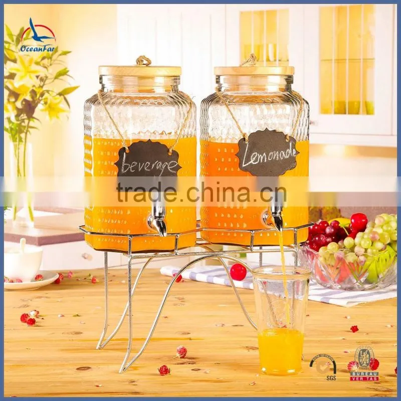 High Quality 5L Glass Dispenser Wholesale Glass Beverage Dispenser