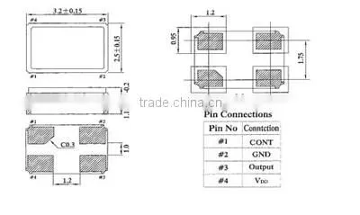 crystal xtal 4mhz ttl oscillator smd crystal oscillator 3225 4pins