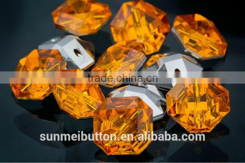 Transparent Acrylic Fashion Sewing Buttons with Tunnel Holes