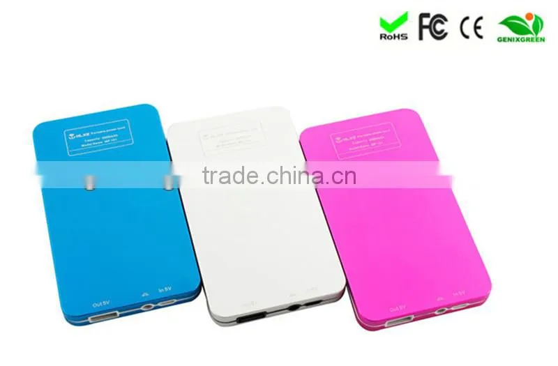 Good mirror face design and nice looking battery bank/portable polymer power bank for smart phones